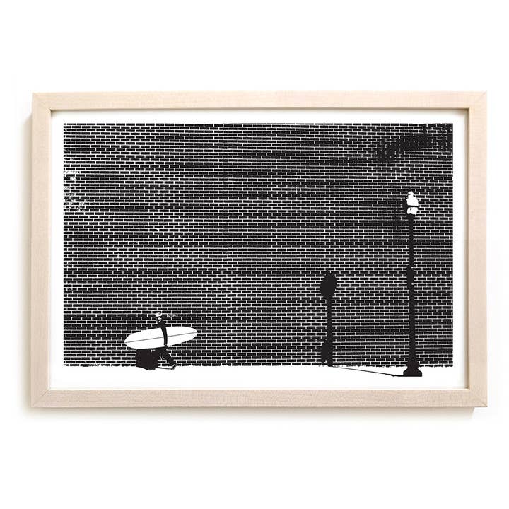 Surfing kunsttryk "Mursten" for engroshandel hos Matthew Allen Art