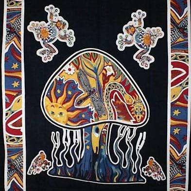 Psychedelic Mushroom Garden Tapestry for wholesale by Wild Lotus