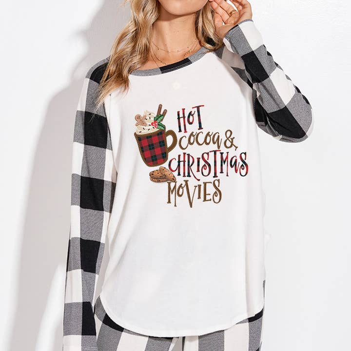 TB728PG9328 - Ensemble de salon de nuit à carreaux Hot Cocoa pour femme pour la vente par Phil Love