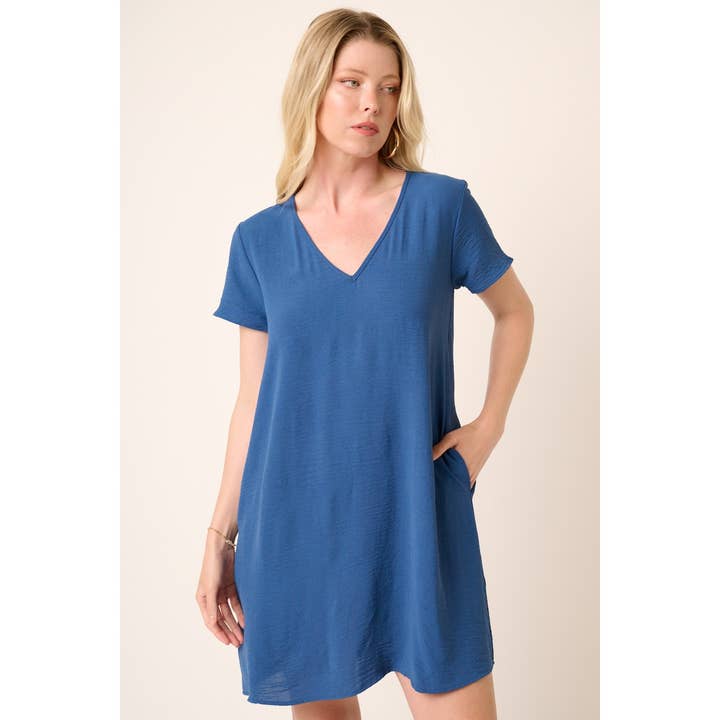 mittoshop - Wholesale Jurk - Dames - AIRFLOW SHIFTJURK MET V-HALS EN KORTE MOUWEN5