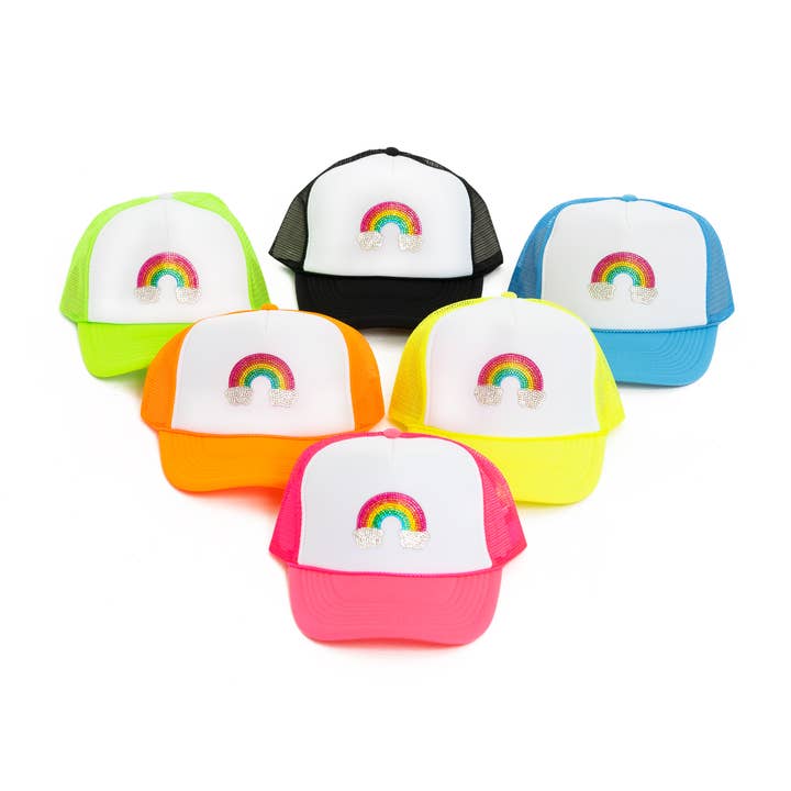 Gorra de Camionero con Parche de Arcoíris de Diamantes de Imitación para venta al por mayor de Malibu Sugar