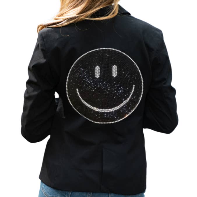 Crystals Black Smile Blazer - Black for wholesale by Hipchik
