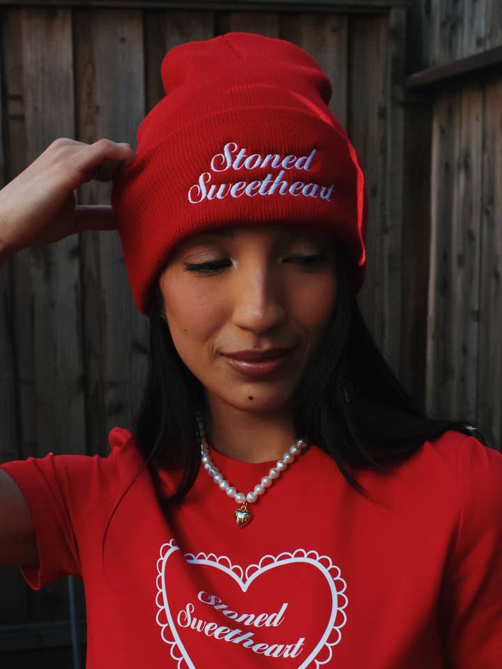 Stoned Sweetheart Beanie for wholesale by Cabin 7 Originals