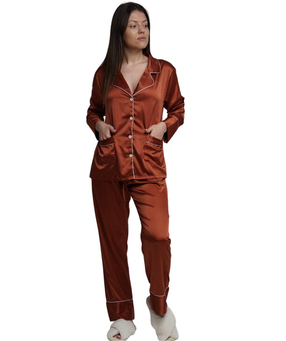 Taniri – wholesale Sleepwear set – Women's – ASHLEY LONG MATTE SATIN  PAJAMAS2