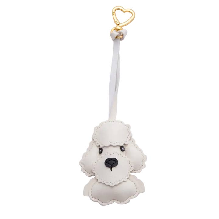 Porte-clés Sac Chien Caniche en Similicuir, Charm Sac à Dos Clip Cœur ✦ BC-21WB022 pour la vente par Simply Jewels