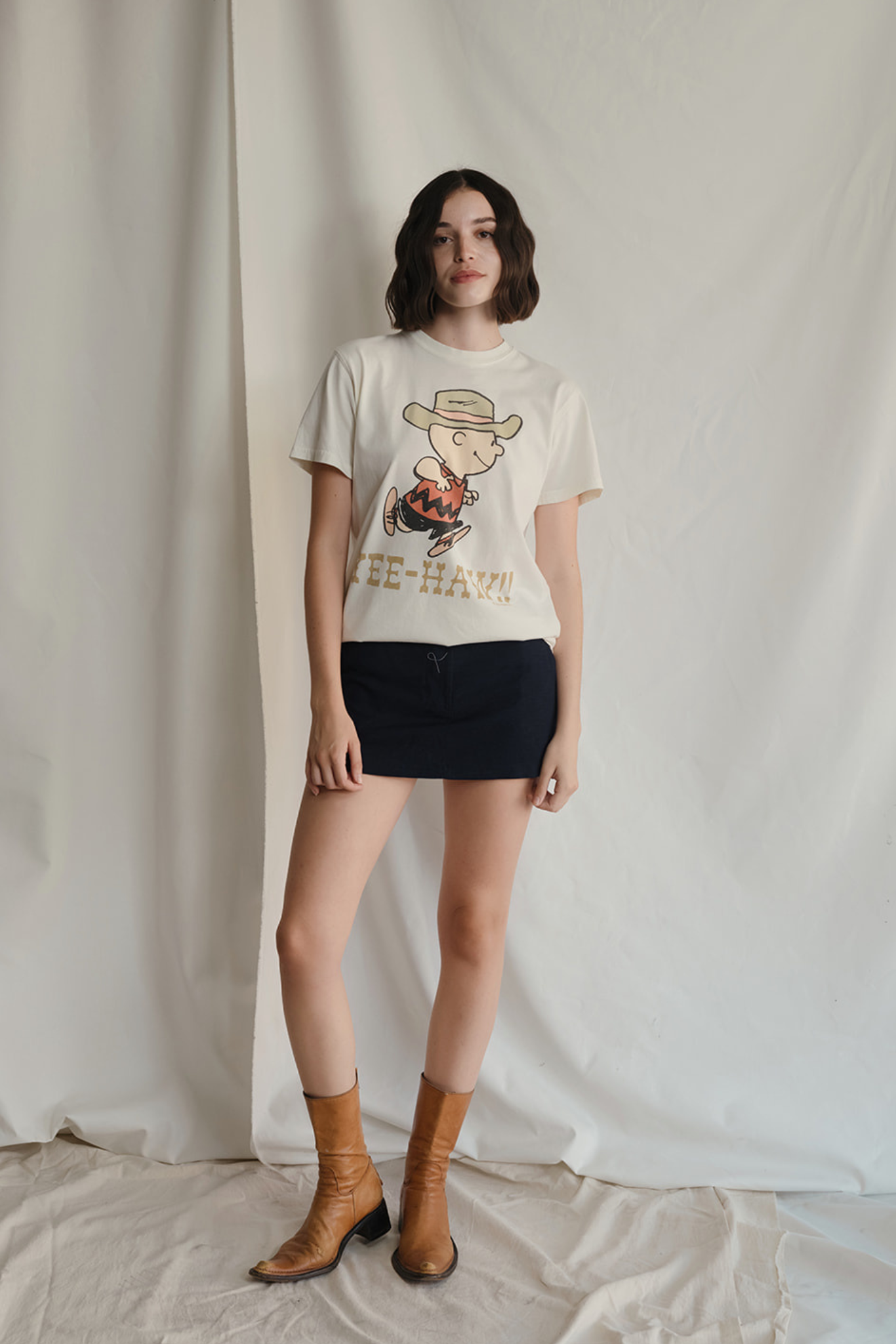 People Of Leisure - Wholesale Screen Printed T-Shirt - Women's - Peanuts Yee-Haw!!1