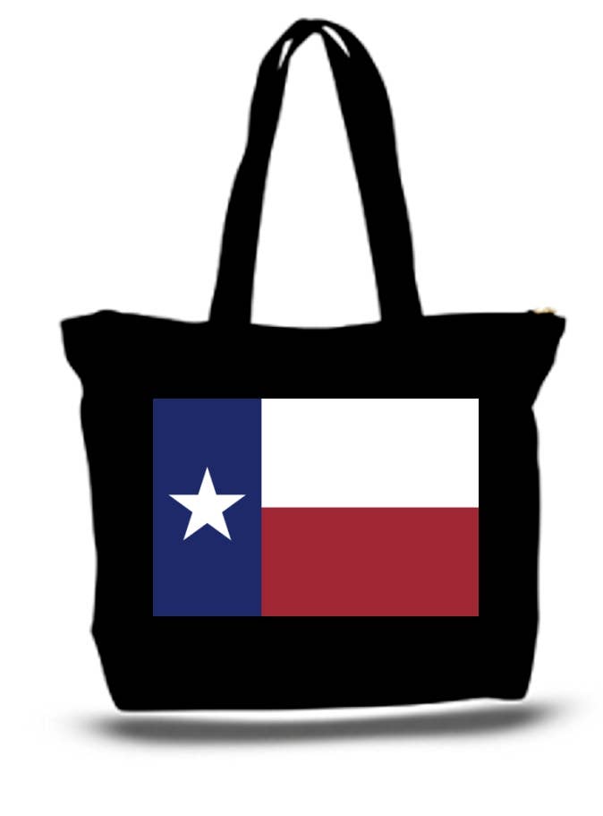 BMS BIZ - Wholesale Tote Bag - Unisex - State Flag Of Texas Large Tote New Zipper Bag0