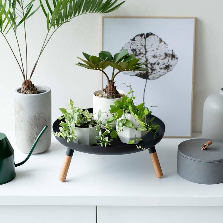 Yamazaki Home - Wholesale Decorative Tray - Countertop Pedestal Tray - Steel + Wood11