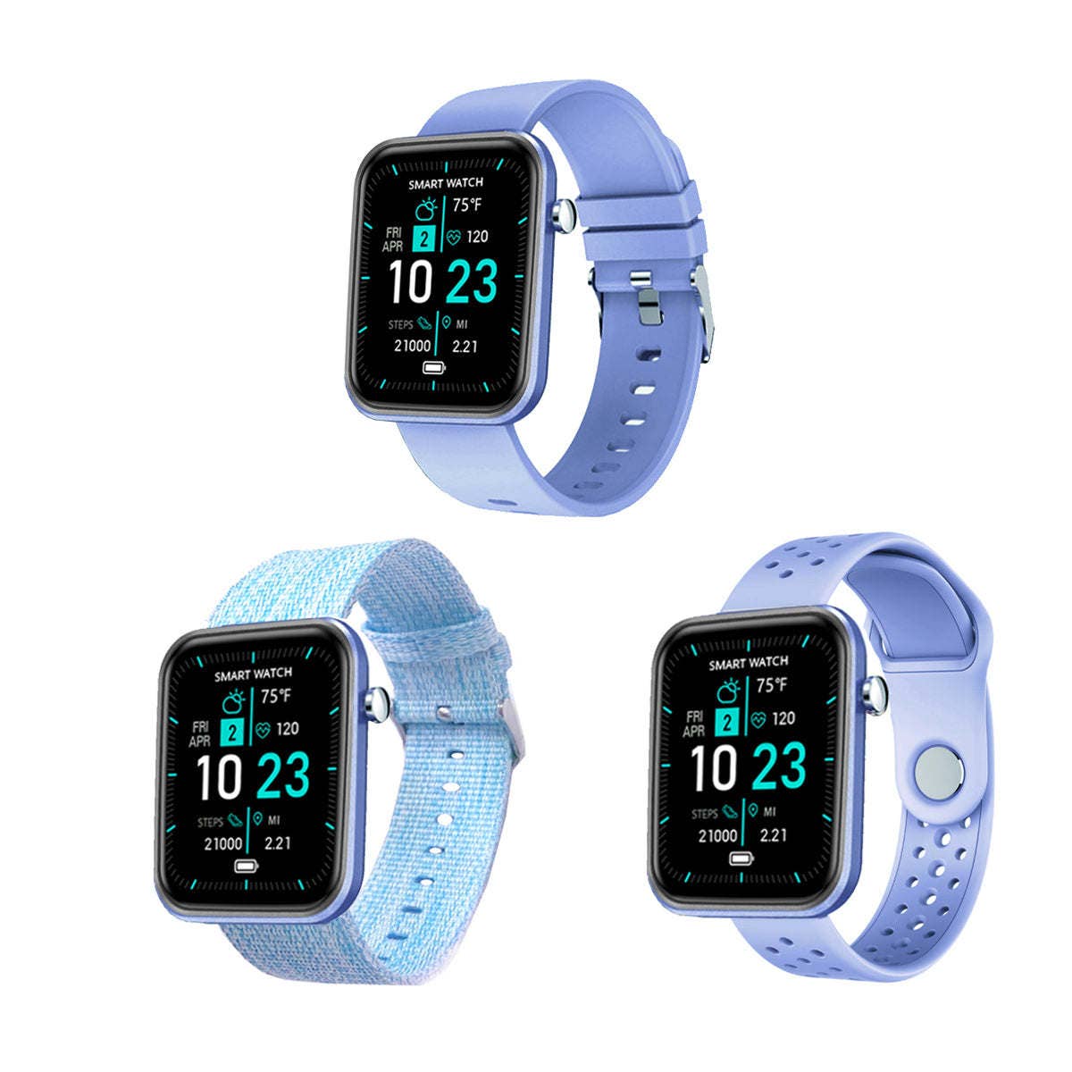 Hard Rock Health Stores - Wholesale Wrist Watch - Unisex - Advanced Smartwatch With Three Bands And Wellness + Activity Tracker18