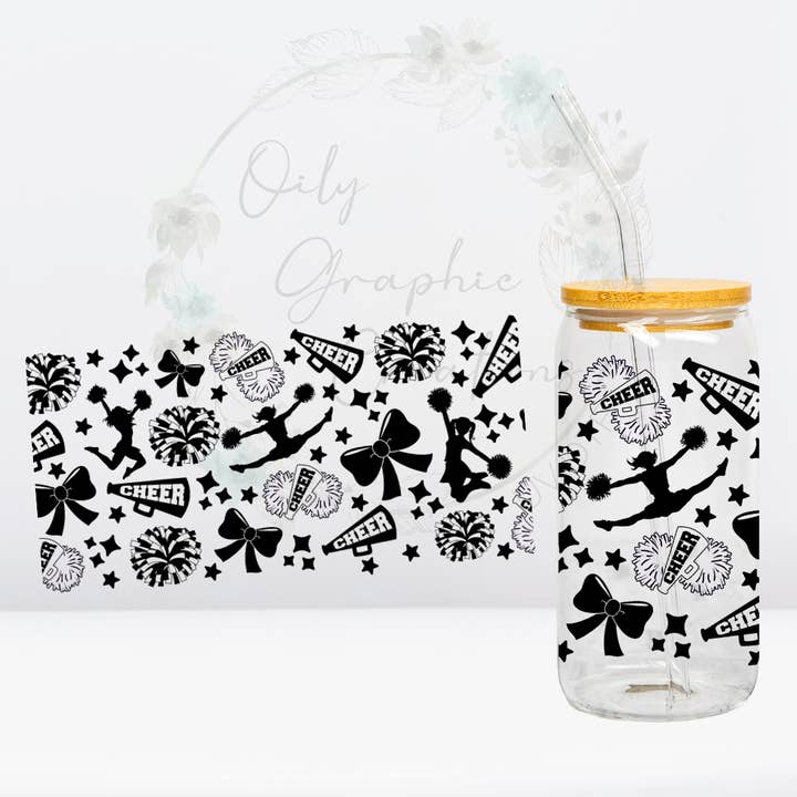 Cheer-16oz UV DTF Wrap for wholesale by Oily Graphic Creations