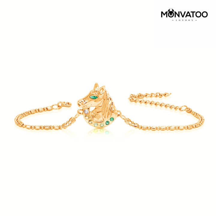 Bracciale Ivy Emerald Pony Vermeil per la vendita all'ingrosso da parte di MONVATOO London