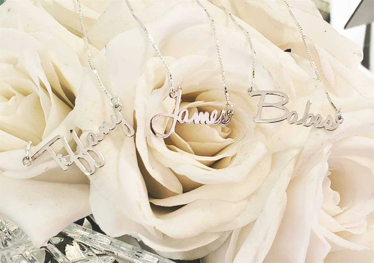 Tres Carmela - Wholesale Pendant/Charm Necklace - Personalized Dainty Minimalist Name Necklace Silver or Gold3