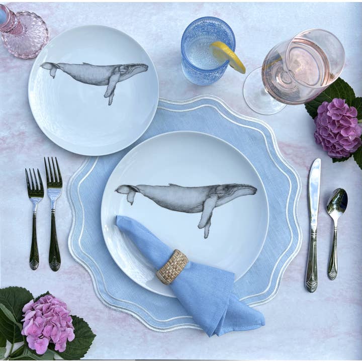 Whale Porcelain Plate for wholesale by Whitney Wares