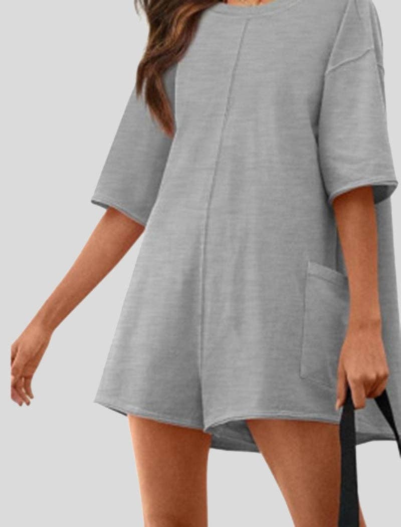 safistyle - Wholesale Romper - Women's - Short Sleeve Backless V-Neck Loose Romper10