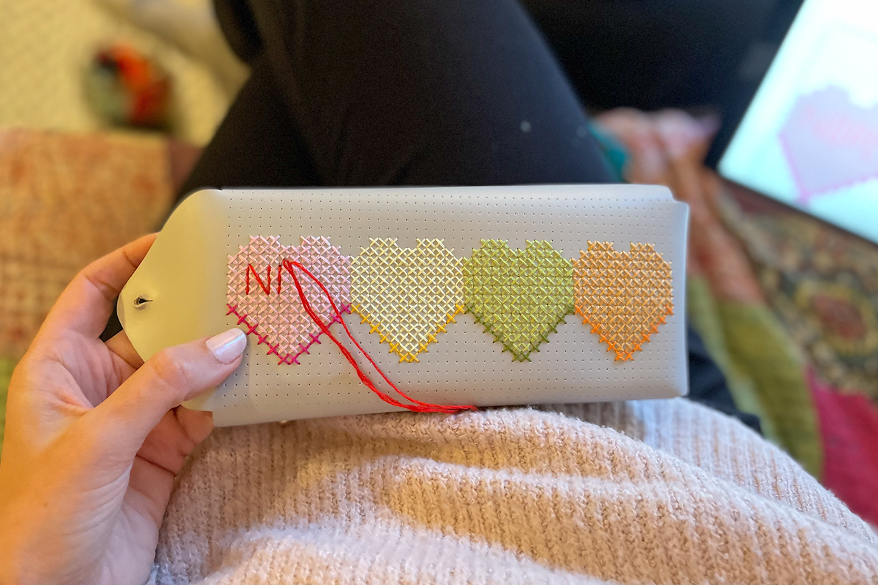 Chasing Threads - Wholesale DIY Craft Kit - Stitch Envelope Case - DIY cross stitch kit Light Grey12