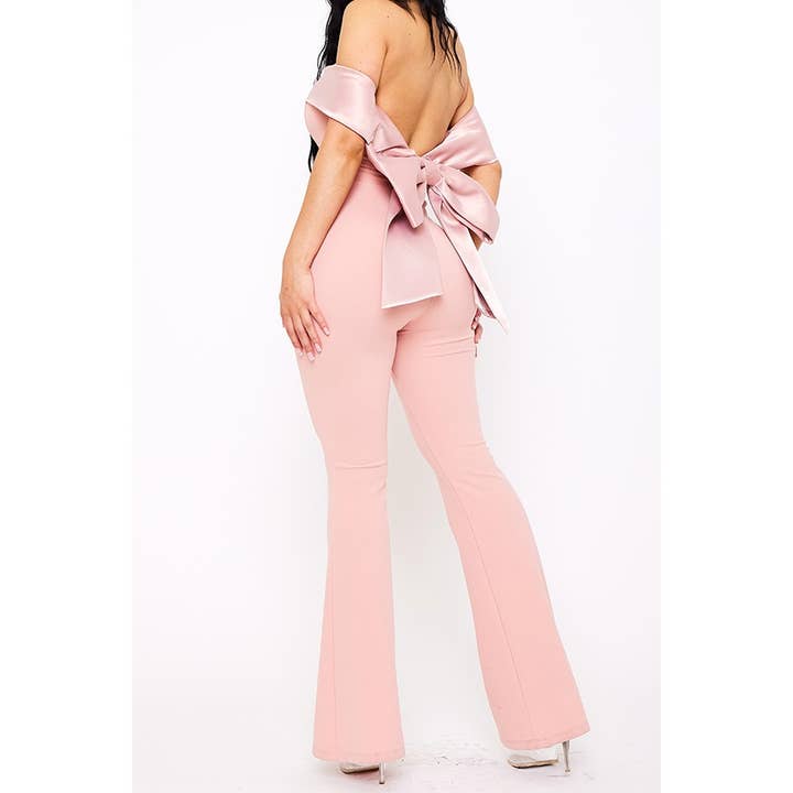 Satin And Techno Crepe Contast Jumpsuit for wholesale by omgstyles