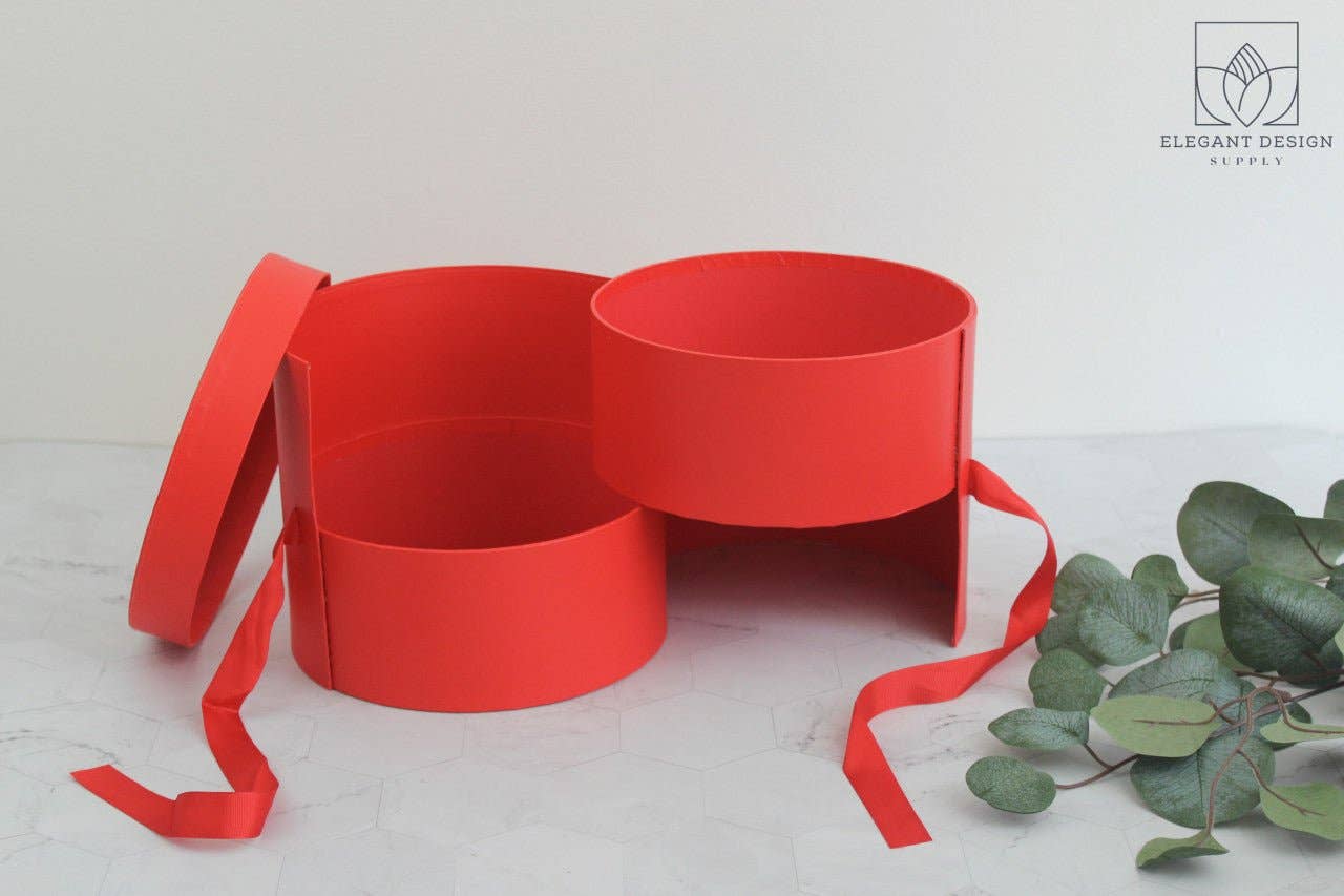 Elegant Design Supply – Engroshandel Gaveæske – To lag rund blomsterkasse med klart låg29