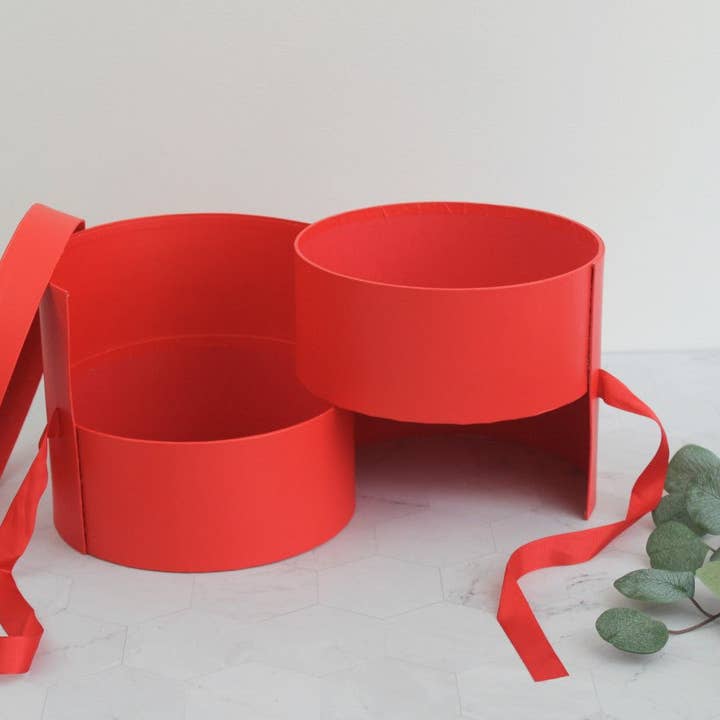 Elegant Design Supply – Engroshandel Gaveæske – To lag rund blomsterkasse med klart låg29