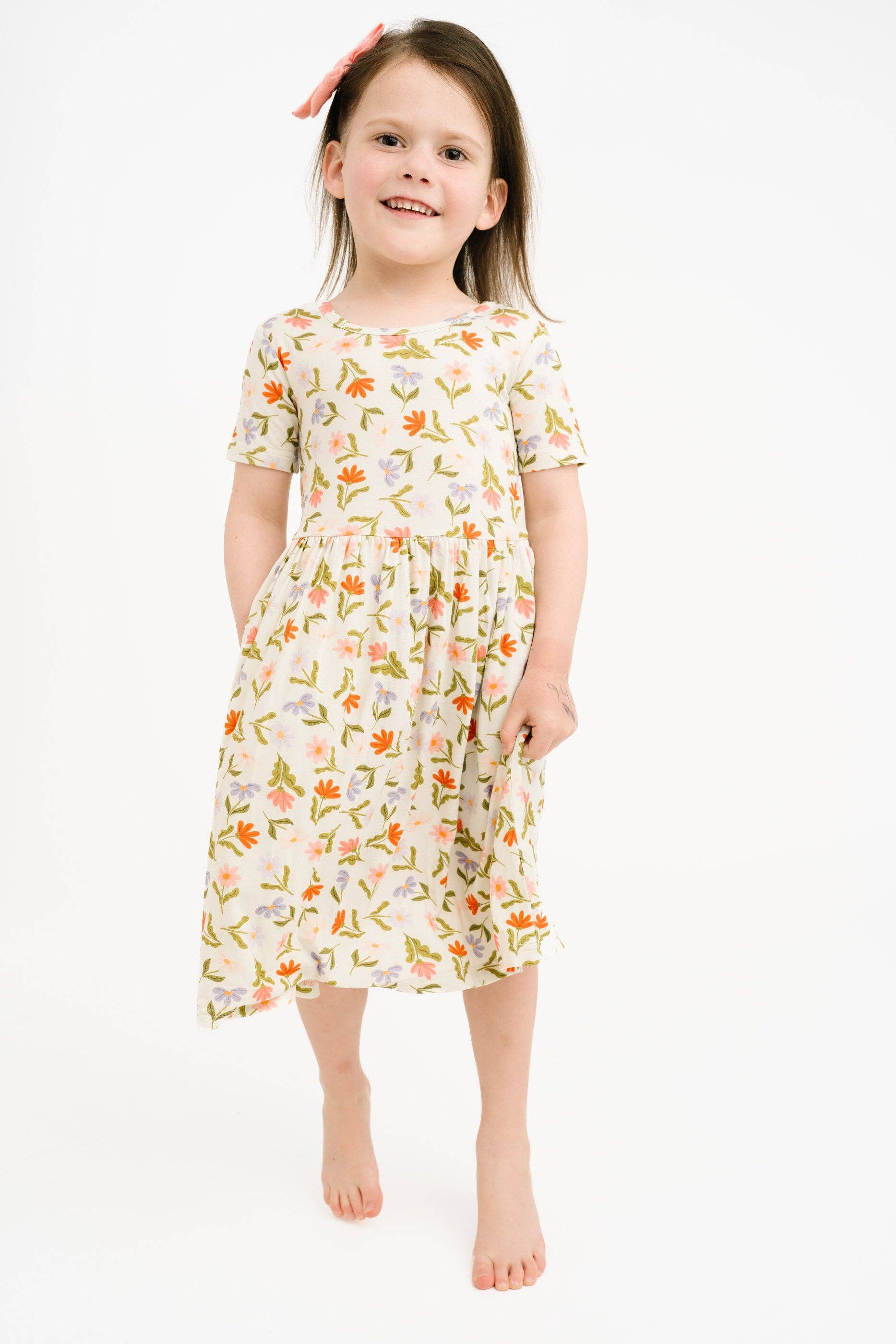 Little One Shop - Wholesale Dress - Kids - Daisy Daydream Short Sleeve Bamboo Dress10