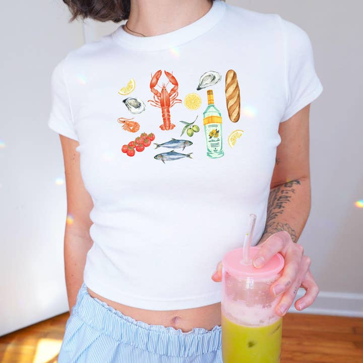 Vintage Kustkleindochter Nautisch Grafisch T-shirt voor wholesale door FizzCandy Designs