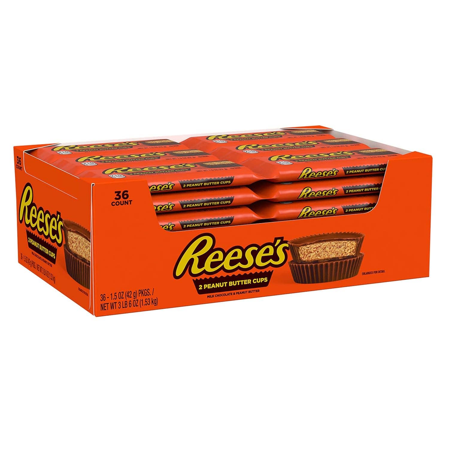 Snacky Candy - Wholesale Chocolate Covered Sweets - Reese's Peanut Butter Cups 1.5 oz 36 count2