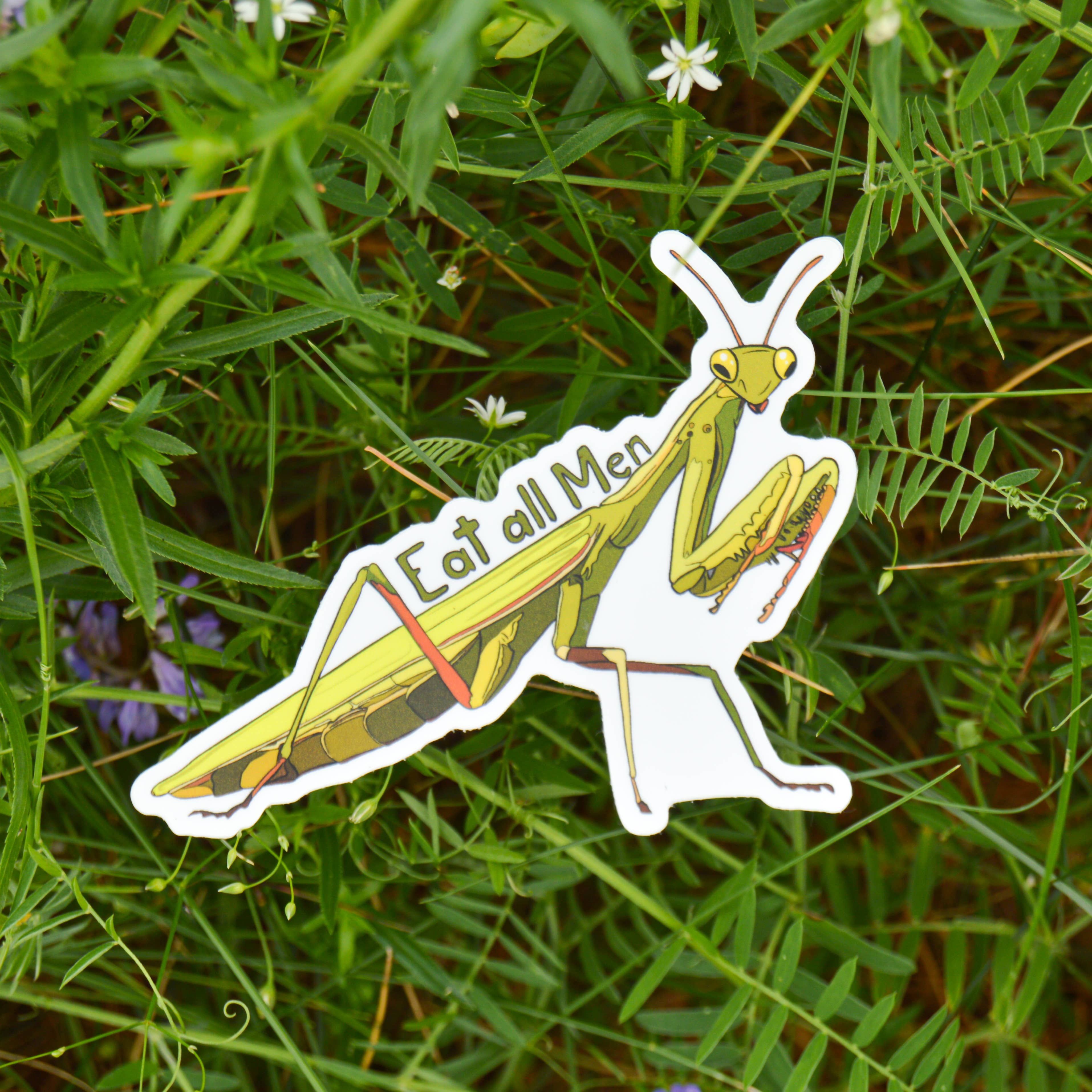 Heartwood Collective - Wholesale Sticker - Eat All Men Praying Mantis Sticker1