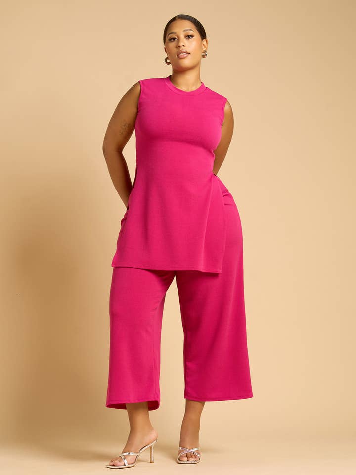 Azora Straight Leg Pants - Magenta for wholesale by REBDOLLS
