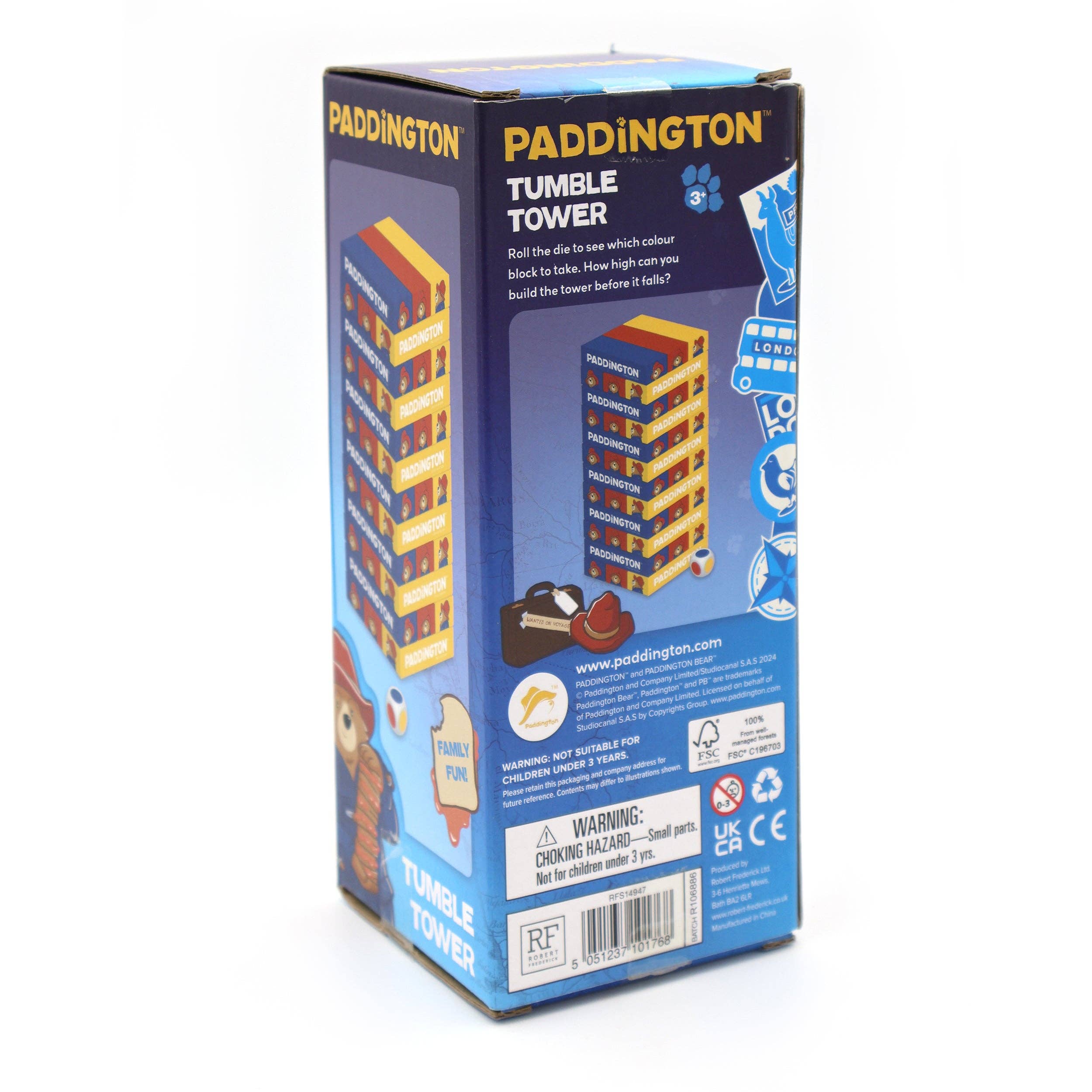 Robert Frederick Ltd - Venta al por mayor Juegos de apilar - Juego de la Torre Tambaleante de Paddington – Juego de Apilamiento de Bloques de Madera con Dados – Divertida Actividad Familiar4