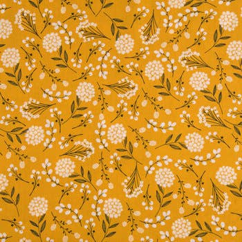BibbyBubby - Wholesale Pet Bandana - Dog - Mustard Floral Dog Bandana (Snap-on, 3 sizes available)1