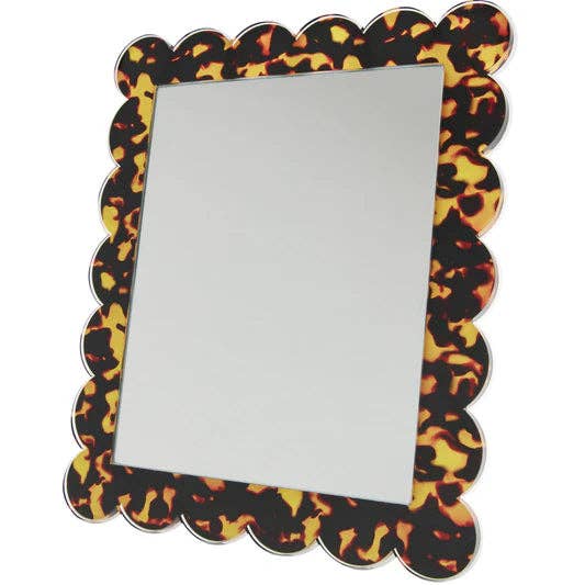 SCALLOP MIRROR - 11 x 13 - TORTOISE for wholesale by Tara Wilson Designs