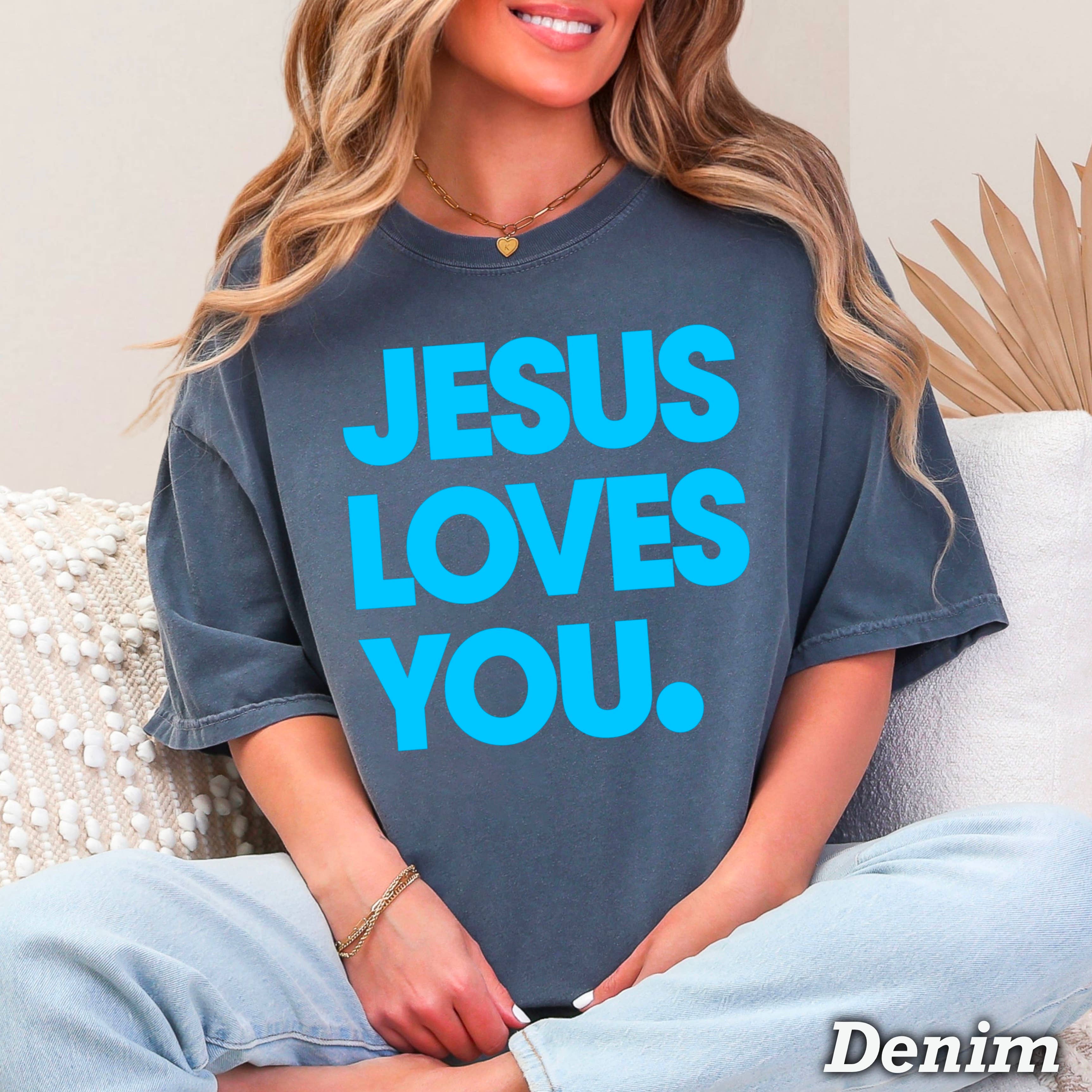 Shoppe SHC - Wholesale Screen Printed T-Shirt - Women's - Jesus Loves You Christian T-Shirt | Comfort Colors10