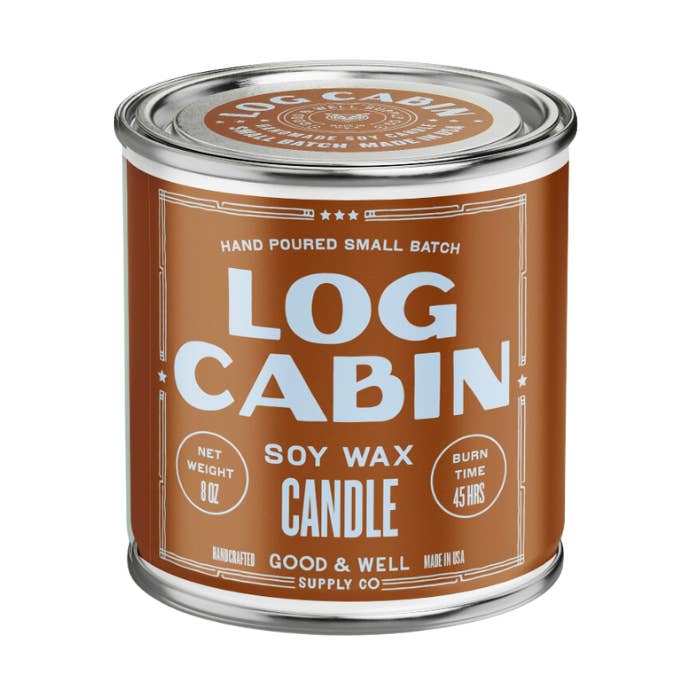 Good & Well Supply Co. - Vente Bougie en bocal - Bougie en cire de soja Cabane en rondins - Collection Happy Place0