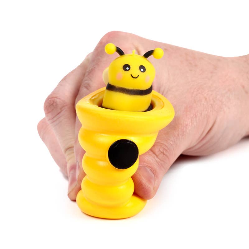 Puckator Ltd – wholesale Stress relief ball/dough – Squeezy Bee & Beehive Pop Out1