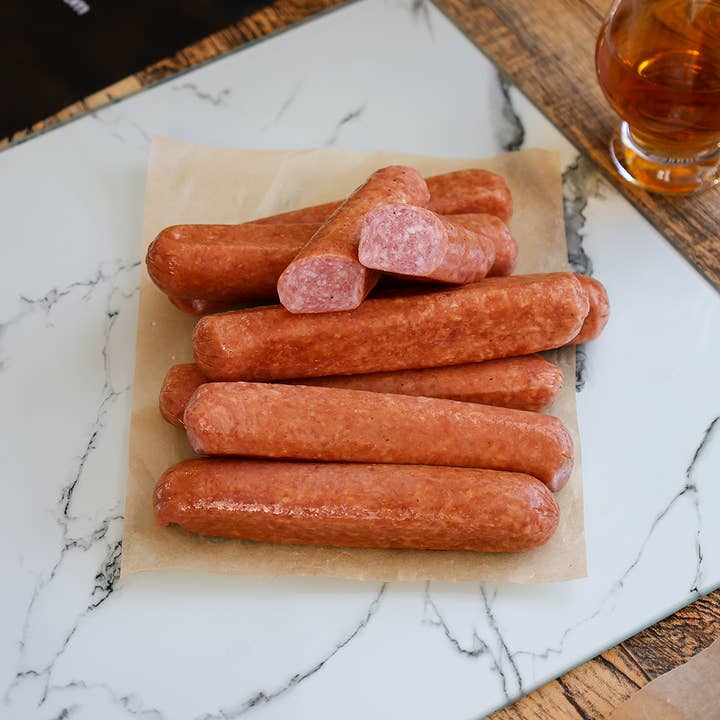 Booze Dogs - Wholesale Sausage - Bourbon Hot Dogs (Sausage)1