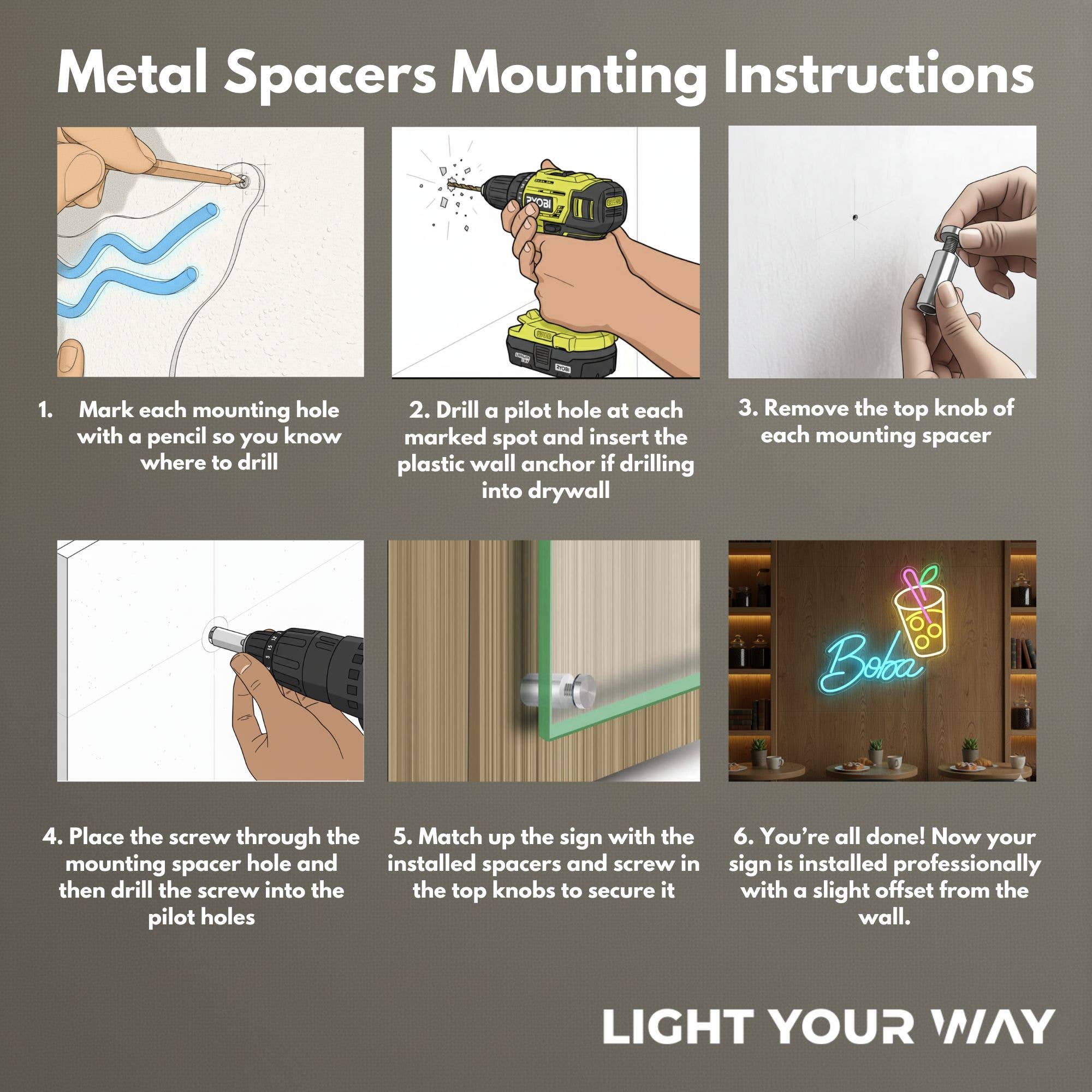 Light Your Way - Vente Enseignes néon - Logo néon avec nom personnalisé, décoration personnalisée de panneau LED au néon6