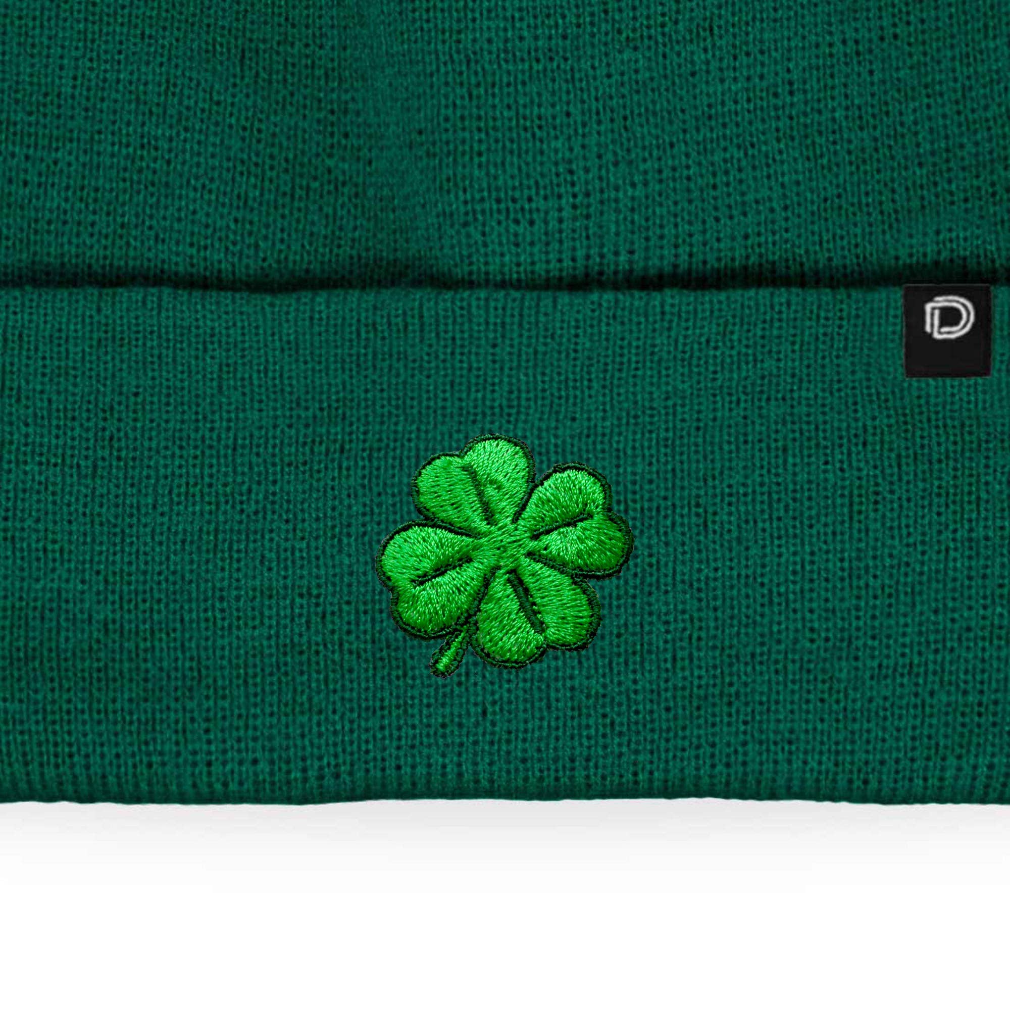 Dalix - Wholesale Beanie - Women's - Dalix Embroidered Clover Beanie Cap Cuffed Knit Hat Women1