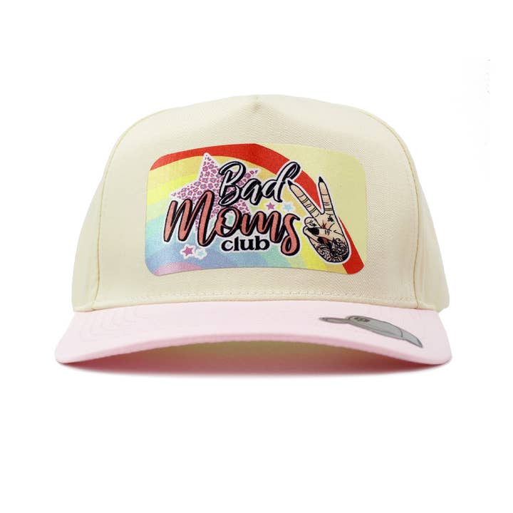Natural Pink BAD MOMS CLUB SNAPBACK for wholesale on Faire