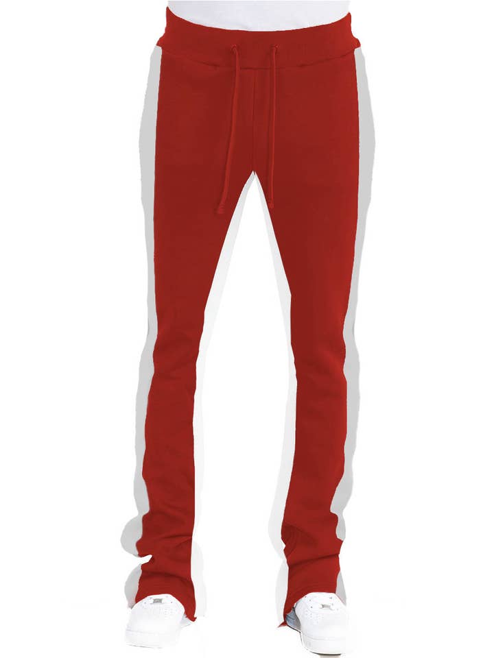 WEIV - Wholesale Athletic Sweatpants/Joggers - Men's - Two Stripe Flare Stacked Track Pants TP1327