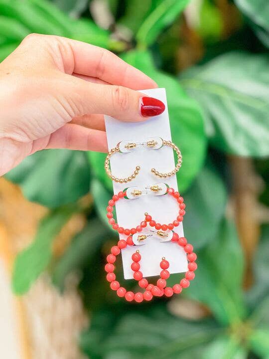 Prep Obsessed Wholesale - Wholesale Jewelry Set - Multi-Beaded Hoop Earring Sets1