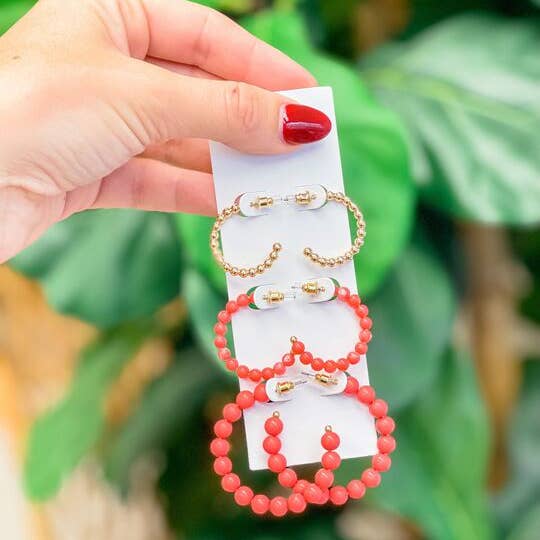 Prep Obsessed Wholesale - Wholesale Jewelry Set - Multi-Beaded Hoop Earring Sets1