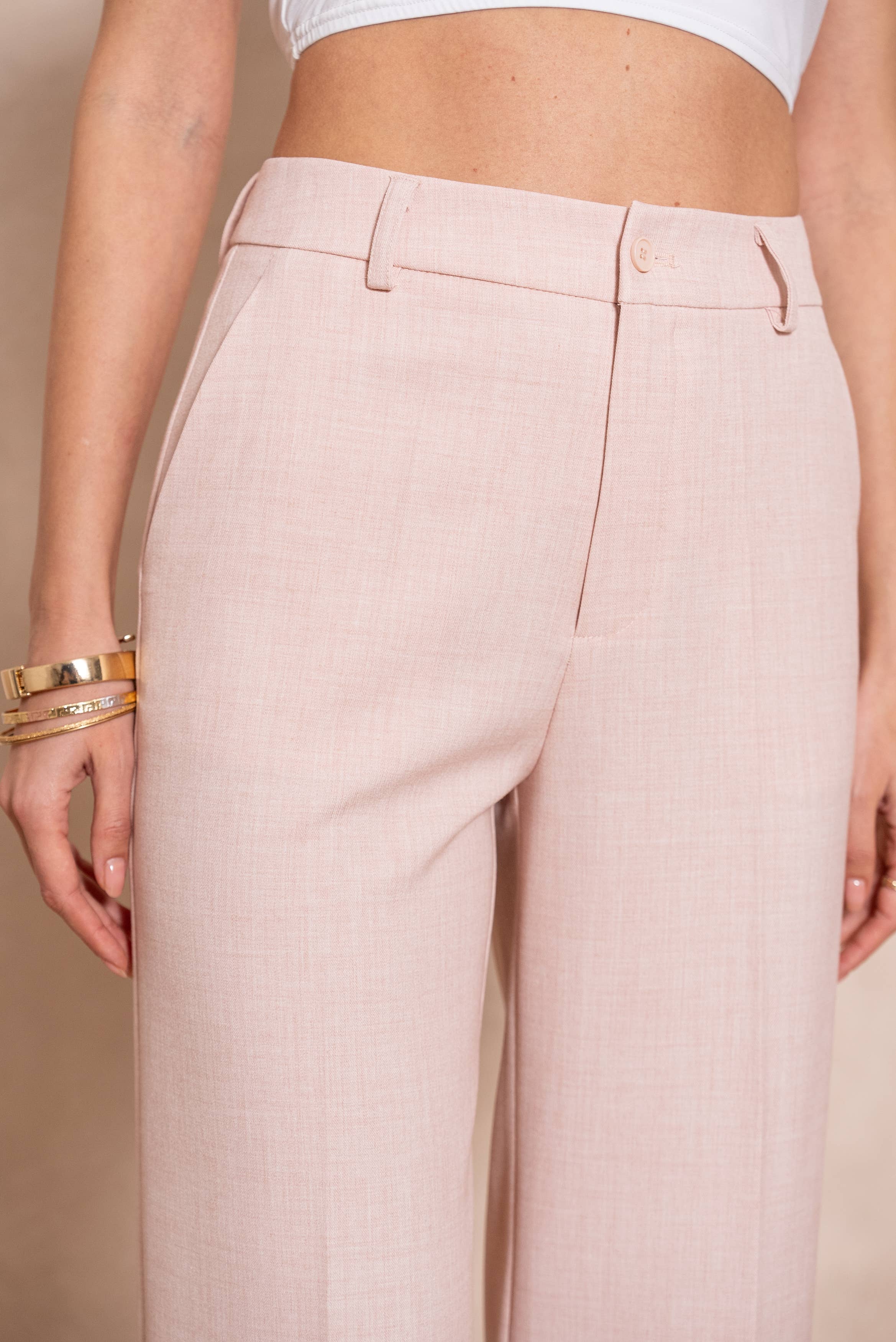 Attentif Paris - Vendita all'ingrosso Pantaloni eleganti - Donna - [Heather] Pantaloni Tailleur a Gamba Larga2