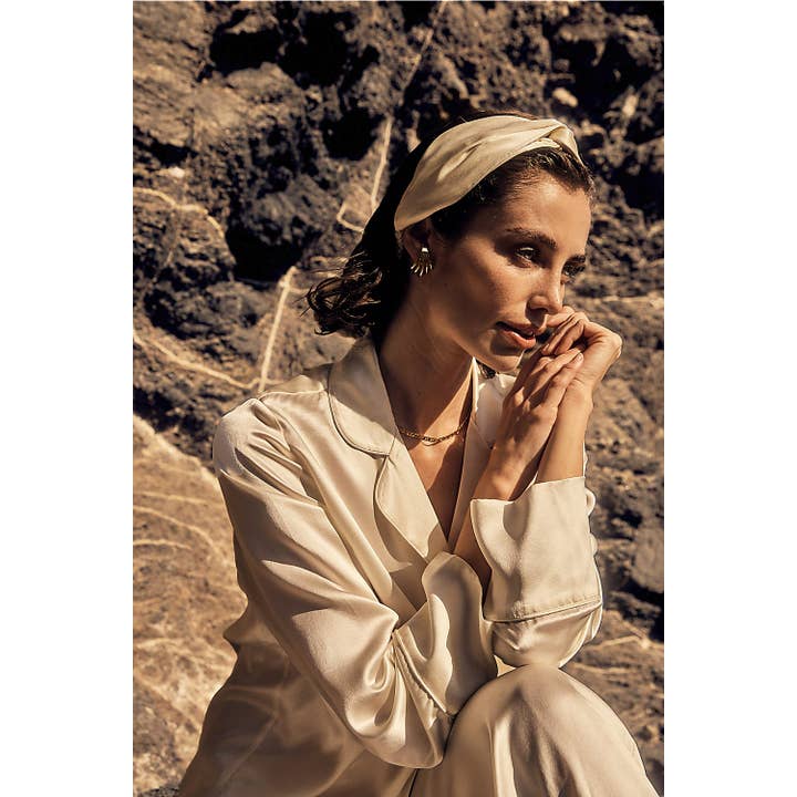 Ivoor Pure Zijde Luxe Hoofdband - Hemels Ivoor voor groothandel op Faire1