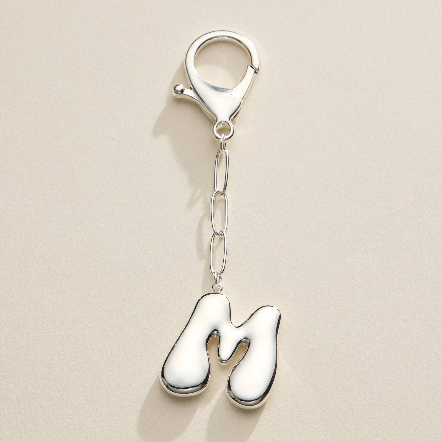 Lilla Haven - Wholesale Keychain - Women's - Bubble Letter Initial Keychain – Gold and Silver Tone Personalized Charm6