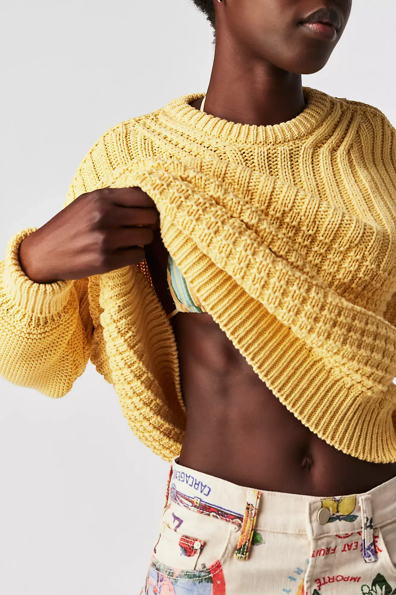 Lemon Delčia Sweater: 100% Cotton Yellow Sweater  for wholesale on Faire12
