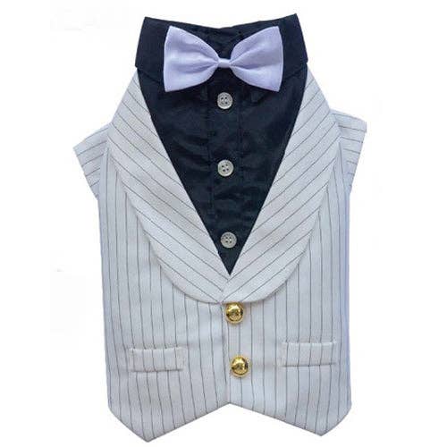 DoggyDolly Australia/NZ - Wholesale Pet Jacket - Dog - SMALL DOG - Doggy White Tuxedo Jacket0