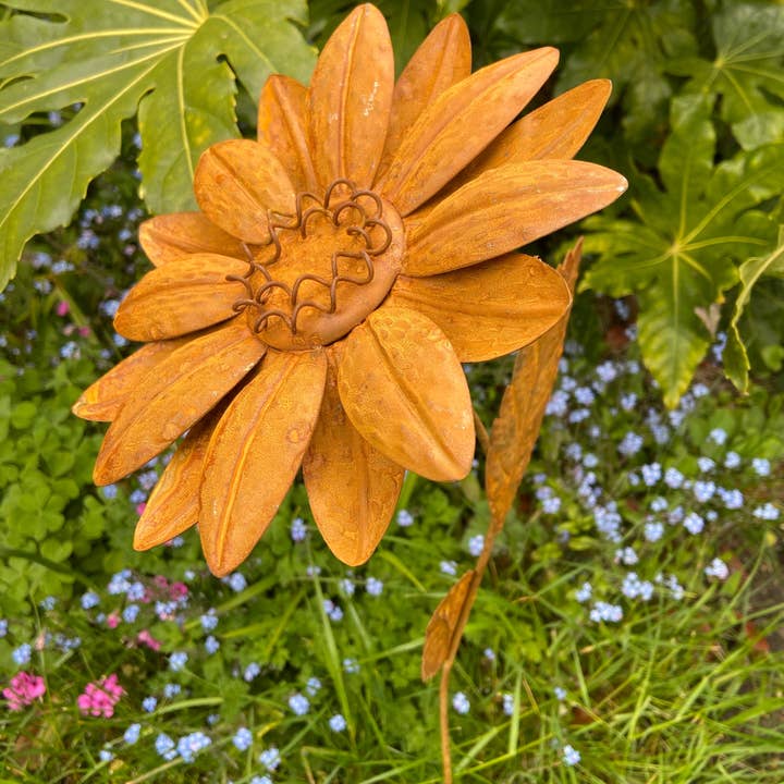Marissa's Gifts – Großhandel Pfosten/Pfähle – Gartendeko Sonnenblume aus Metall, 89 cm