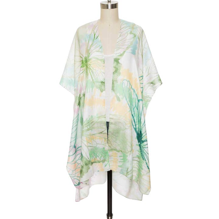 Cardigan kimono léger à imprimé floral pour la vente par LA Jewelry Plaza