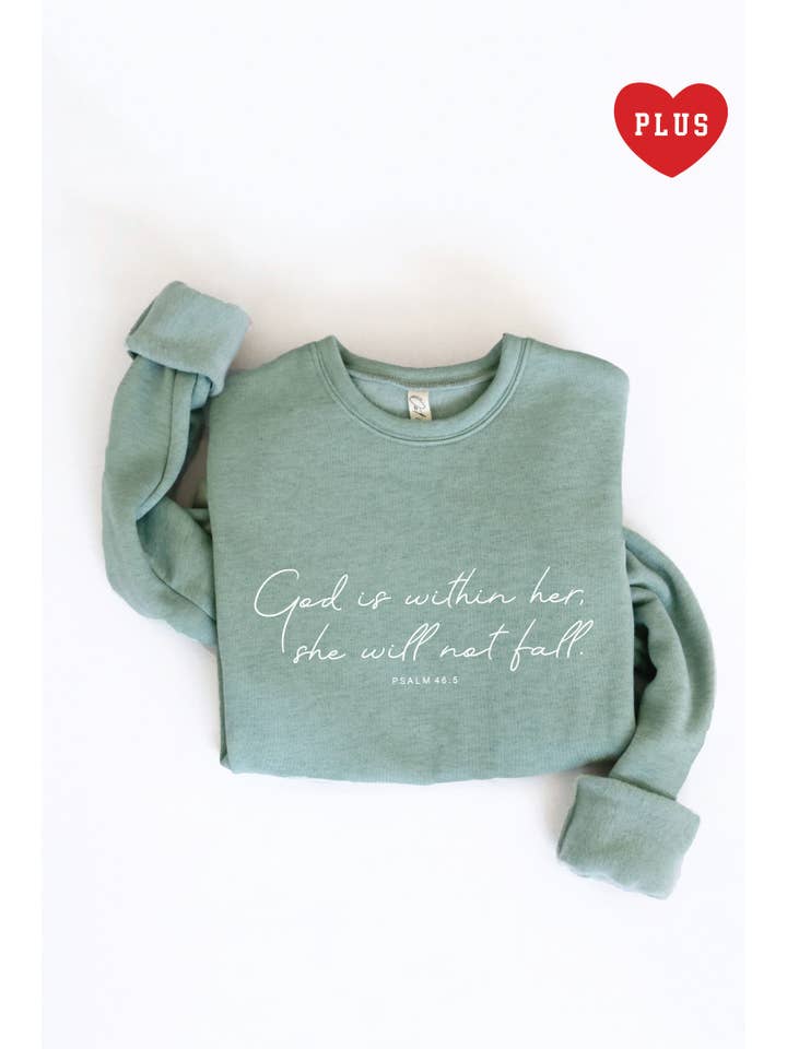 OAT COLLECTIVE - Wholesale Graphic Sweatshirt - Women's - GOD IS WITHIN HER Plus Graphic Sweatshirt