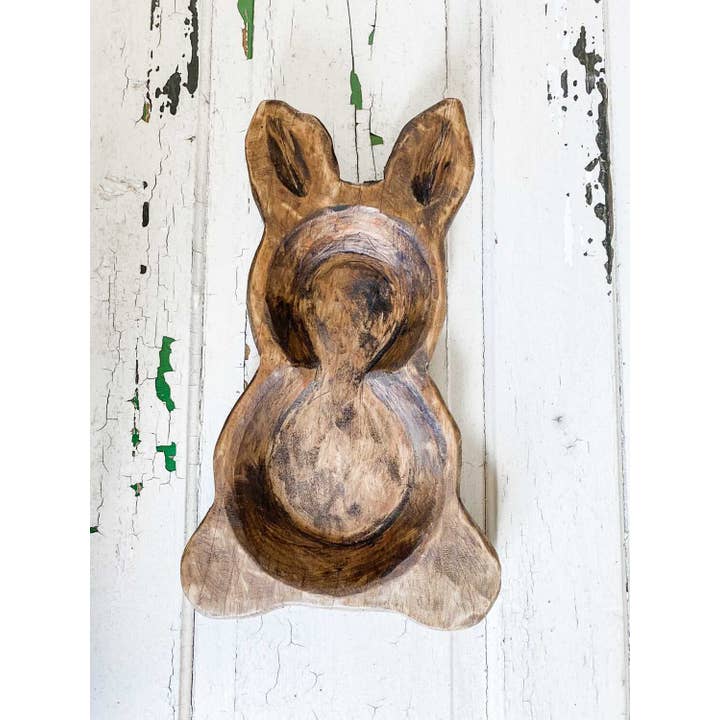 Rustic Farm - Wholesale Decorative Plate/Dish/Bowl - Large Bunny Dough Bowl, Handmade Farmhouse Décor #B - Pared24
