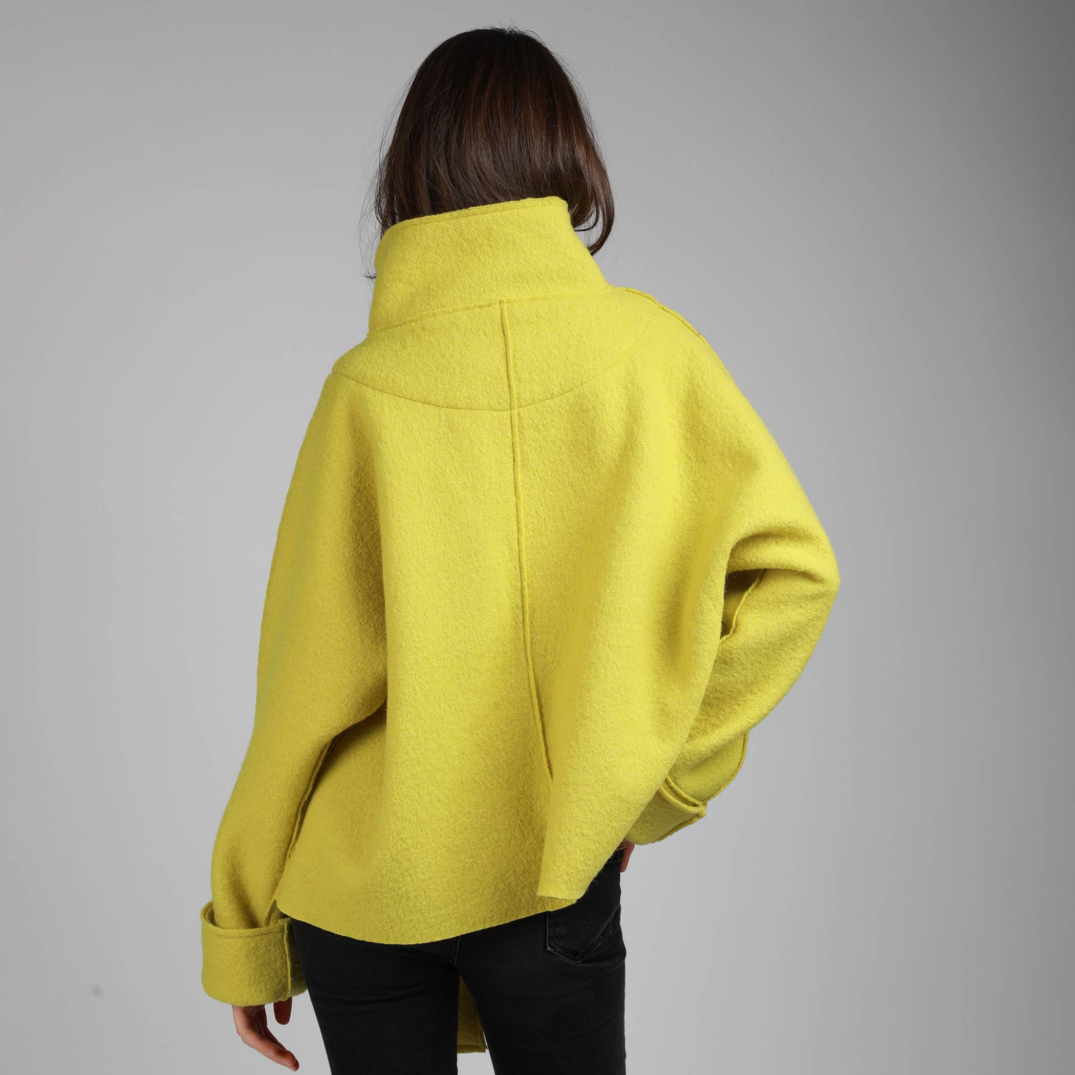 Knotium - Vente Manteau – femme - MAUD Manteau-Cardigan oversize en laine bouillie non doublée avec ceinture5